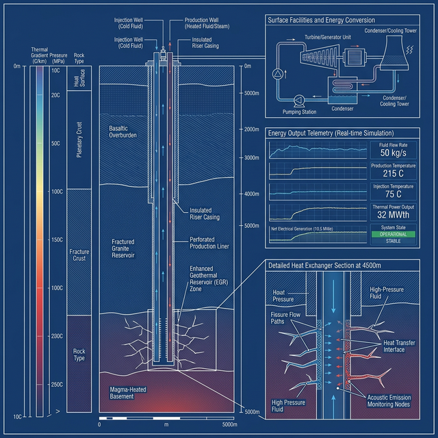 Deep-Well Tap Architecture and Mantle-Penetration Schematic